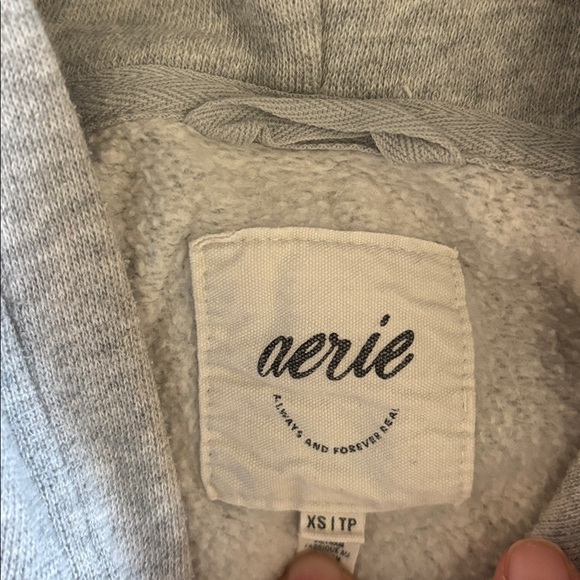 Aerie Light Gray Fleece-Lined Hoodie - Picture 2 of 2